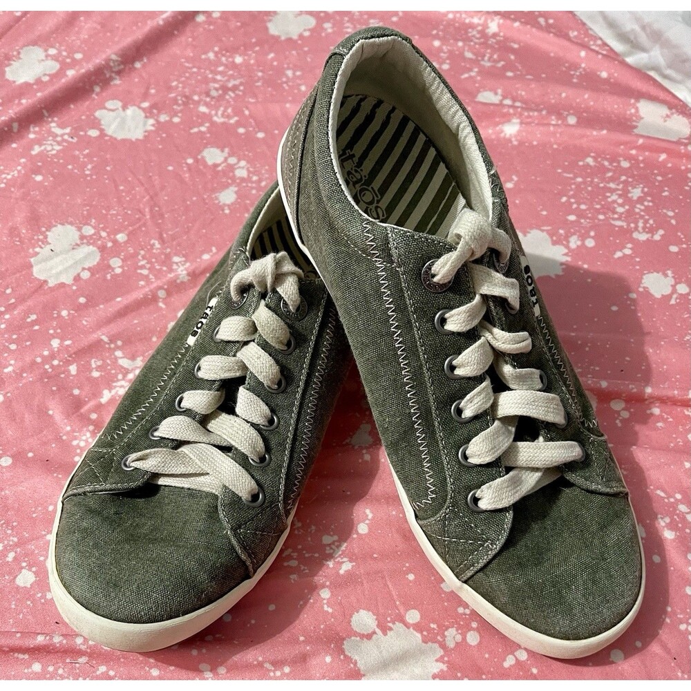 Taos Star Shoes Womens Size 9 Olive Green Canvas Casual Comfort Walking Sneakers